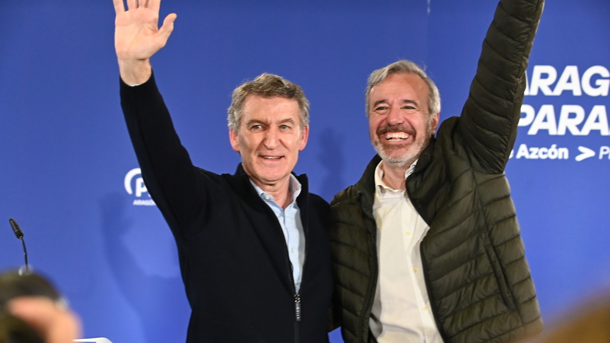 Feijóo pide el voto útil para Jorge Azcón en Aragón