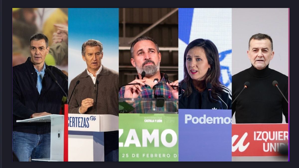 Sánchez, Feijóo y Abascal en campaña de Castilla y León