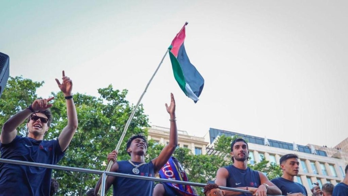Lamine Yamal desata polémica con la bandera de Palestina